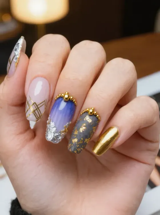 Diseño de referencia: esculpidas con acabado chrome dorado y azul cat-eye